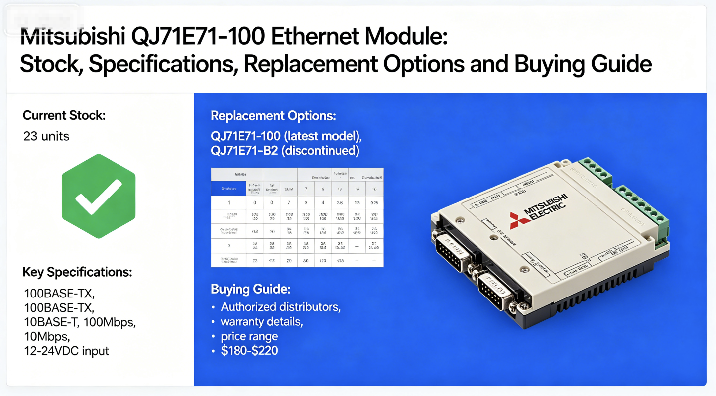 Mitsubishi QJ71E71-100 Ethernet Module: Stock, Specifications, Replacement Options and Buying Guide