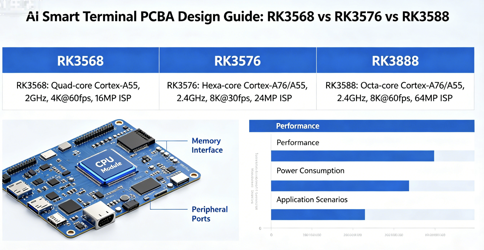 AI Smart Terminal PCBA Design Guide: RK3568 vs RK3576 vs RK3588