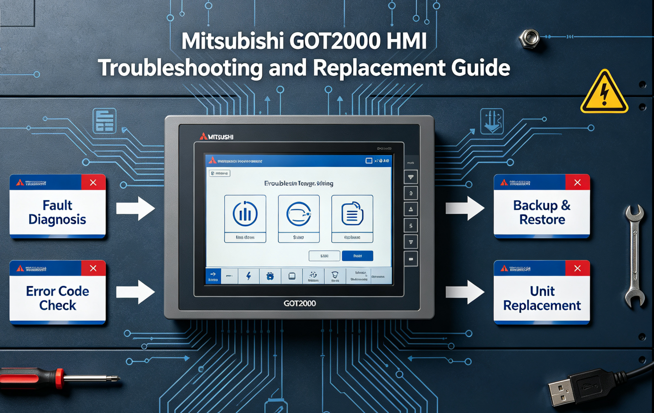 Mitsubishi GOT2000 HMI Troubleshooting and Replacement Guide