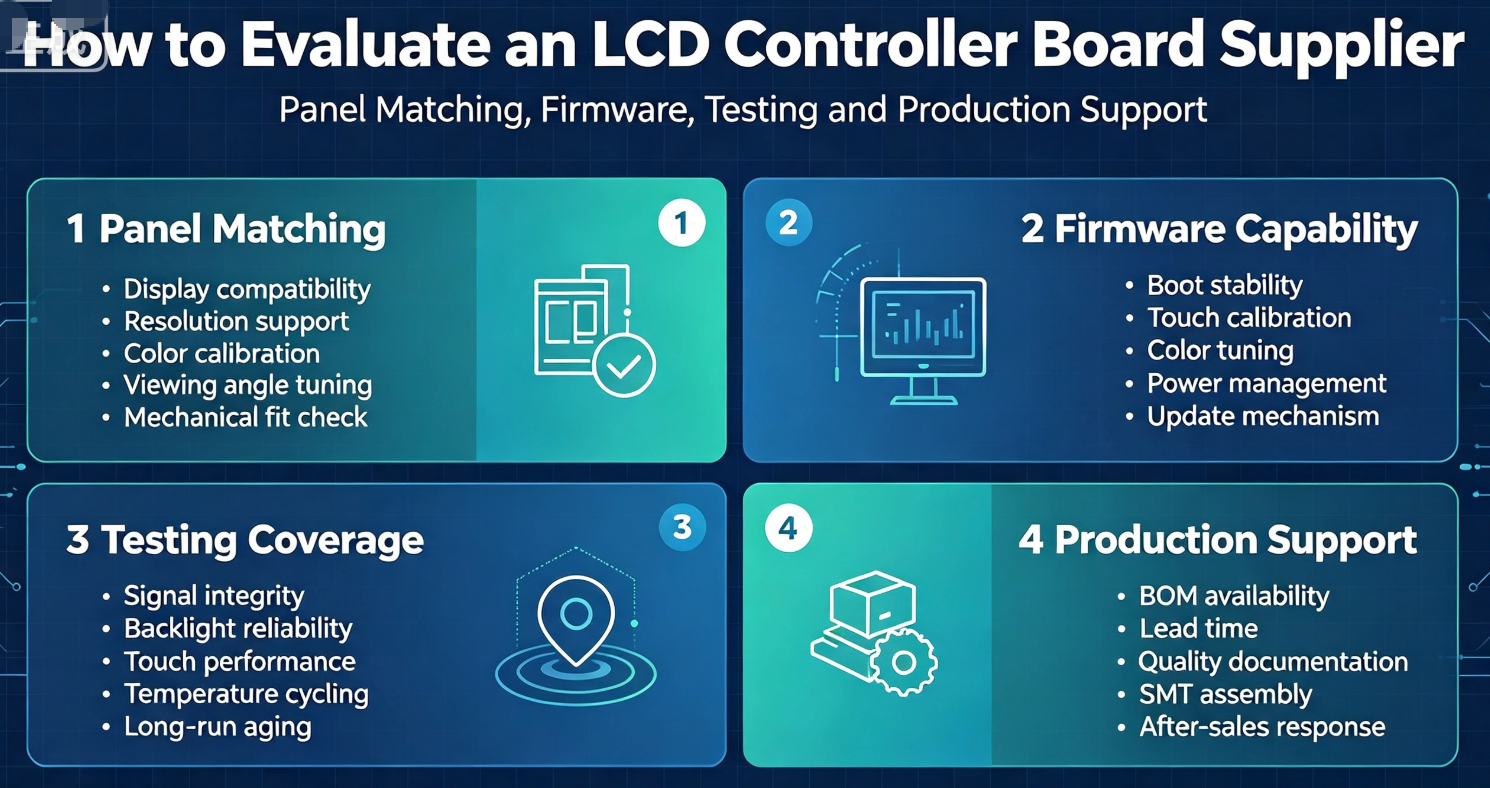 How to Evaluate an LCD Controller Board Supplier: Panel Matching, Firmware, Testing and Production Support
