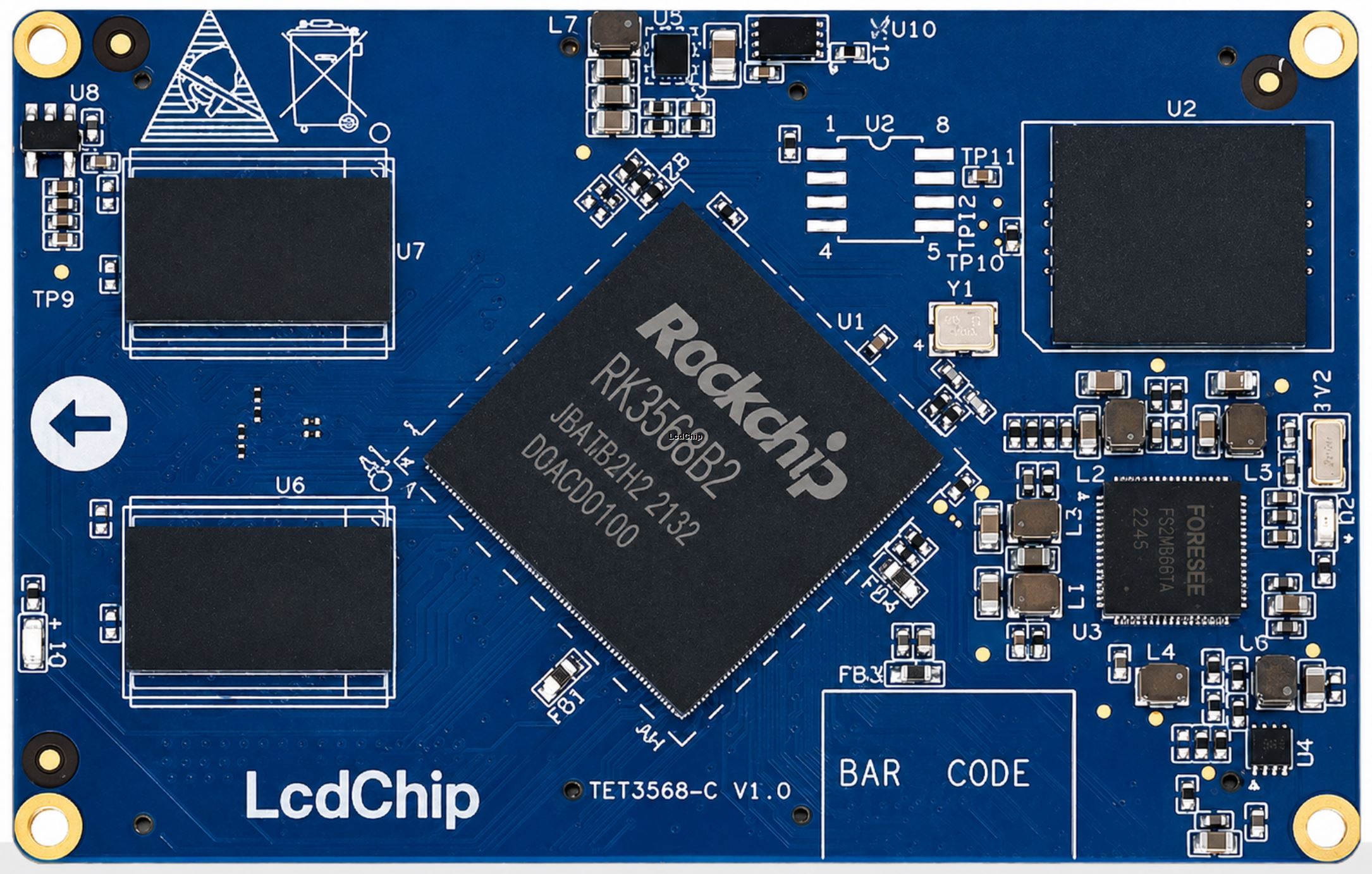 Lcdchip TET3568-C Rockchip RK3568 industrial core board