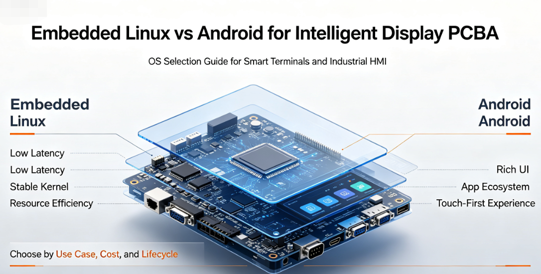 Embedded Linux vs Android for Intelligent Display PCBA: OS Selection Guide for Smart Terminals and Industrial HMI