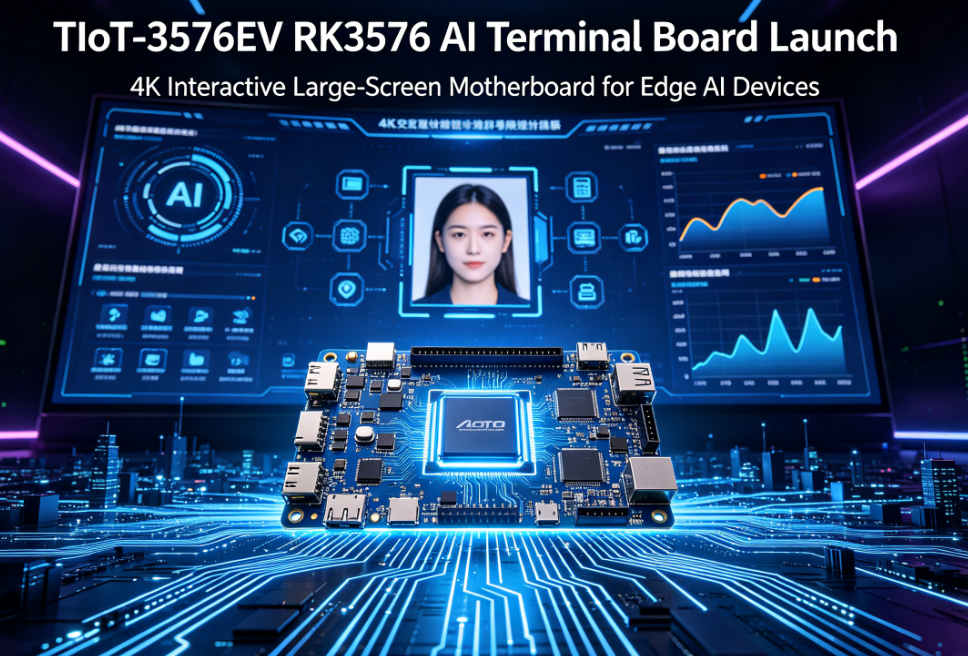 TIoT-3576EV RK3576 AI Terminal Board Launch: 4K Interactive Large-Screen Motherboard for Edge AI Devices